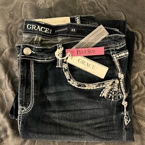 Grace in LA Plus Size Stretch Jeans, Size 22